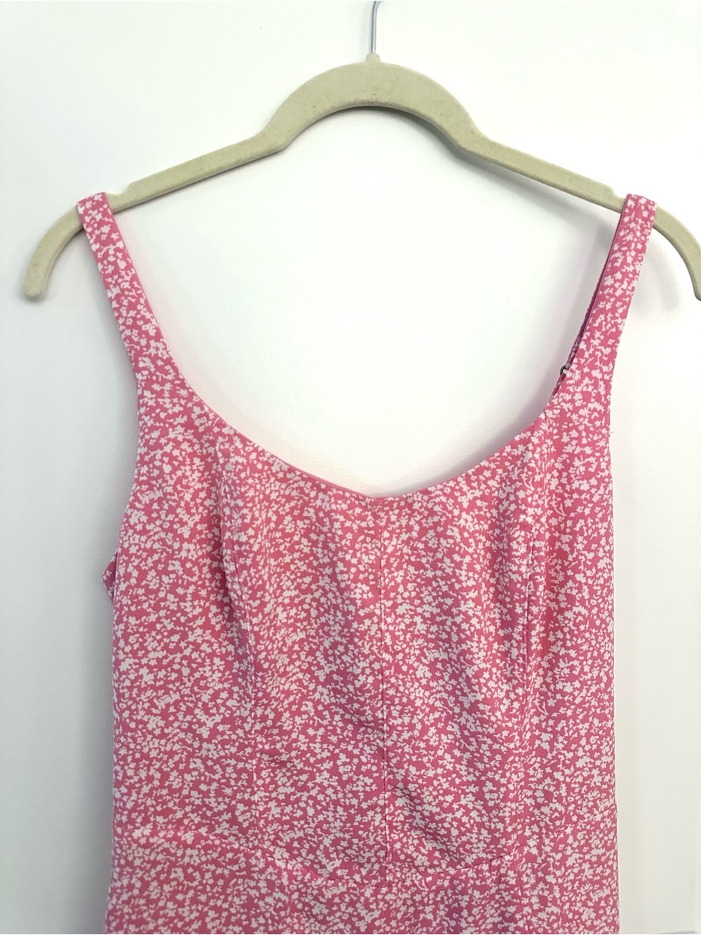 Abercrombie & Fitch Pink Floral Slit Midi Dress Small - Picture 6 of 7